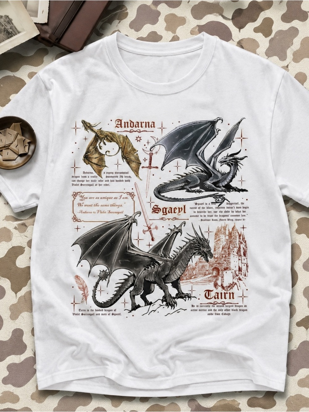 Fourth Wing Dragon Shirt, Basgiath War Fantasy for Reptile Fans Graphic Tee